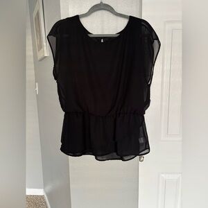 Bobeau Black Sheer Women's Blouse Size S Elegant Feminine